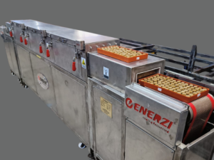 Microwave system for chemical-free insect control and hygienic treatment of jaggery blocks and powder.